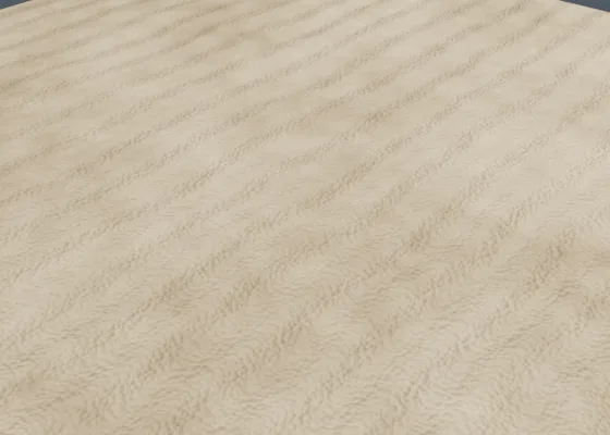 Close-up of procedural sand with fine grains and layered ripples